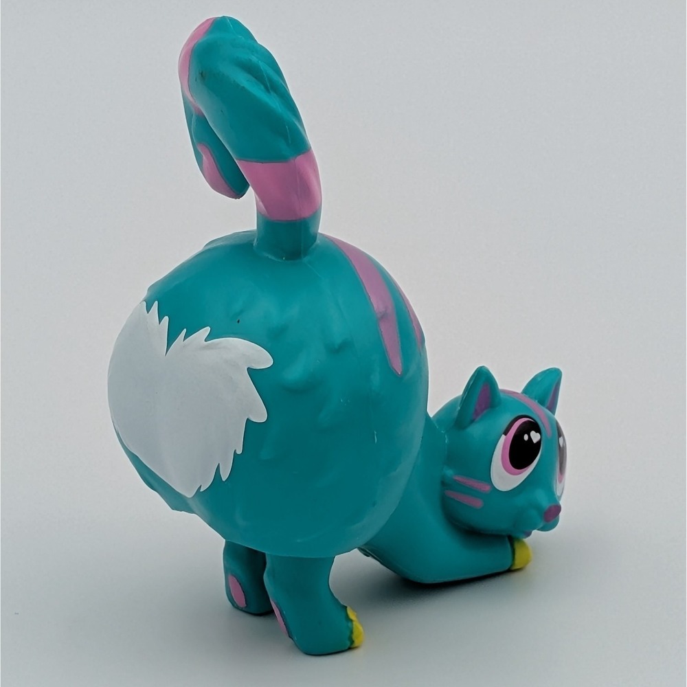 KittyShimmy Bobble Butts Cat Figure Teal Pink Striped Whimsical Kitten Basic Fun